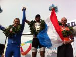 Op het podium Tim (rechts) met brons.