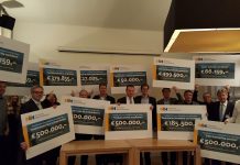 Vijf ton subsidie voor aanleggen walstroom Port of Den Helder Subsidie-uitreiking door Jaap Bond.