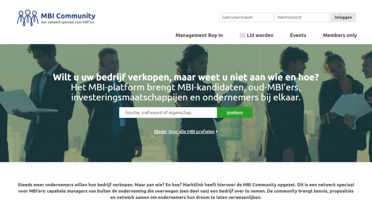 Overnamespecialist Marktlink lanceert platform voor Management Buy-In