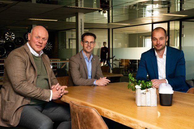 vlnr Sjef ten Berge, Sjoerd van der Leeden en Daniël van Dormael.